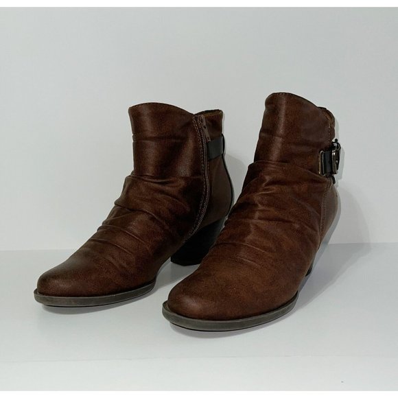Beartraps Brown Side Zip Boots - Women's Size 8 M Booties Rikita - Picture 1 of 16